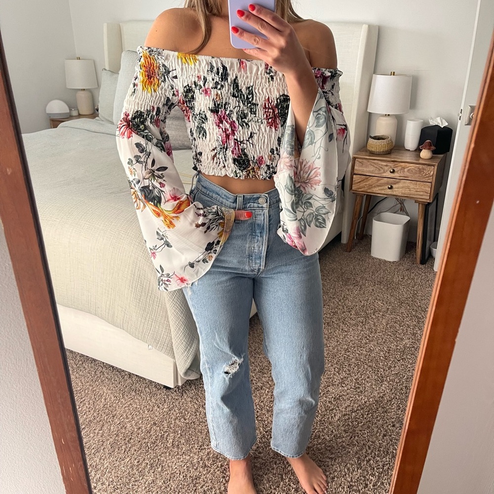Nasty Gal Off the shoulders floral top - Small